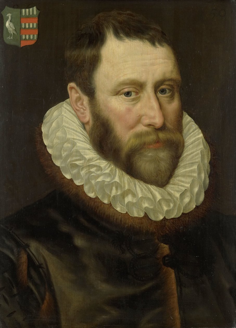 Porträtt av Jacob Bas Claesz (1536-1589) av Adriaen Thomasz. Key