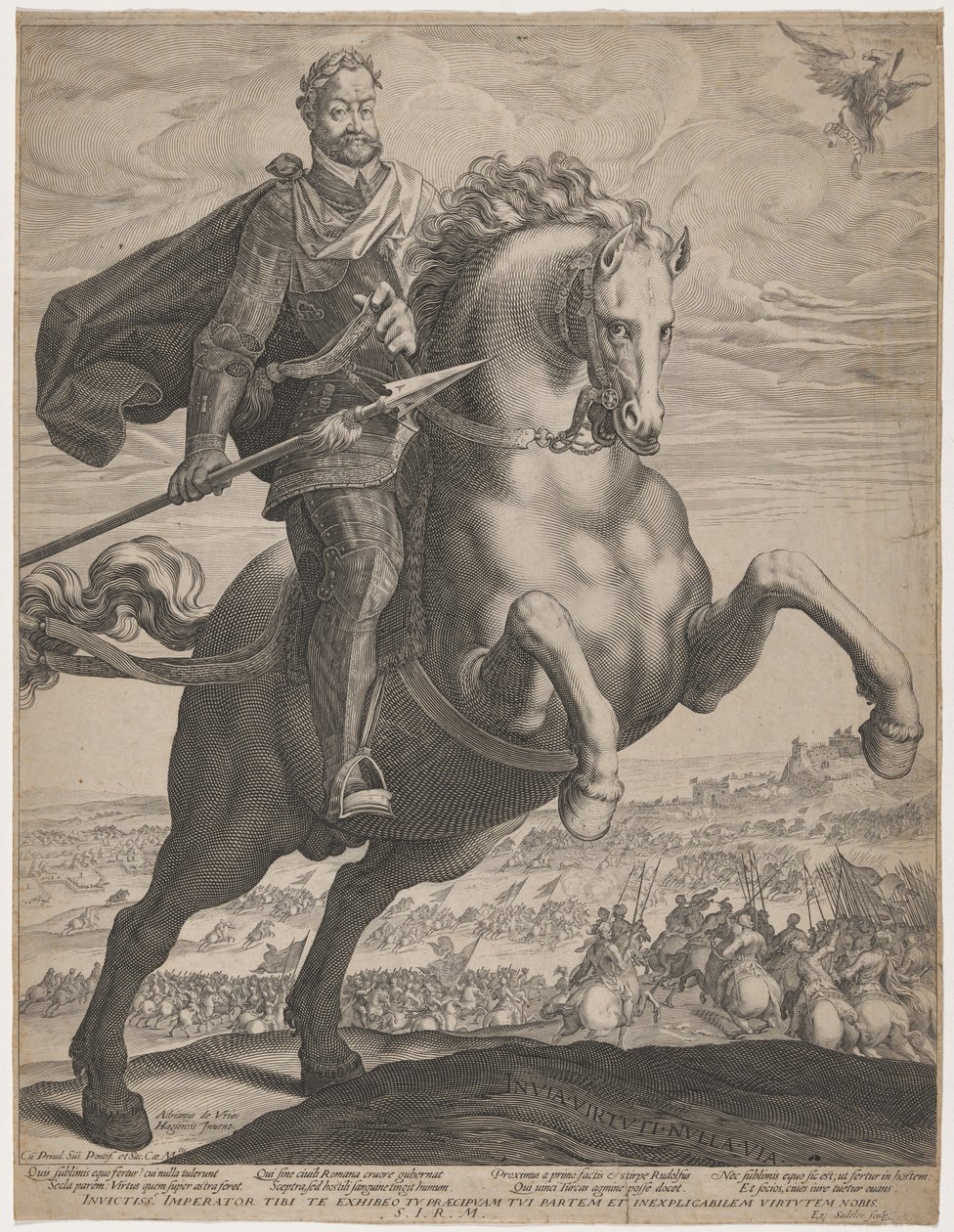 Kejsar Rudolf II på en stegrande häst av Adriaen de Vries