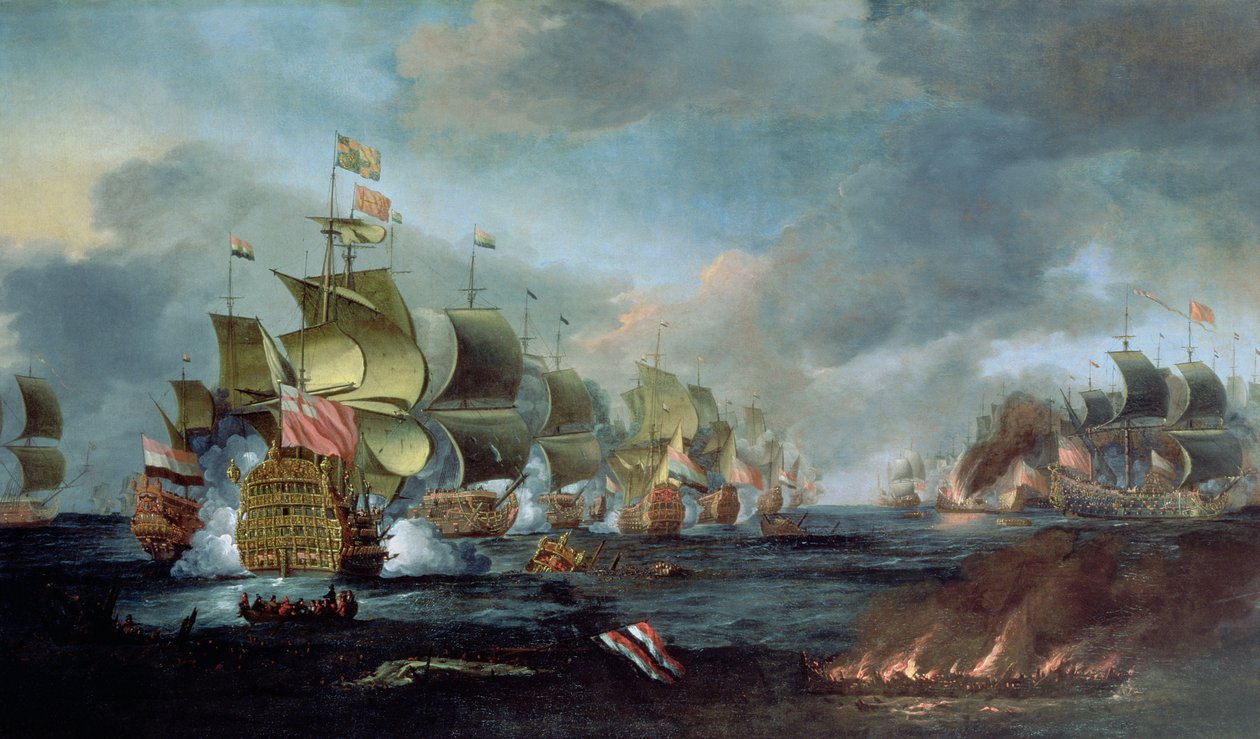 Slaget vid Lowestoft, 3 juni 1665 av Adriaen van Diest