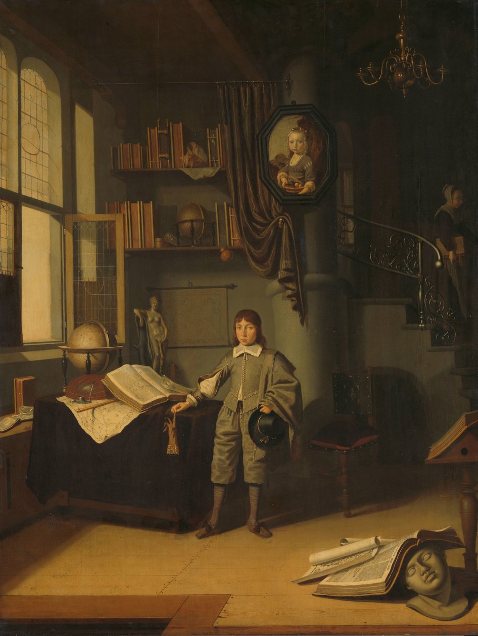 Ung man i en studie av Adriaen van Gaesbeeck