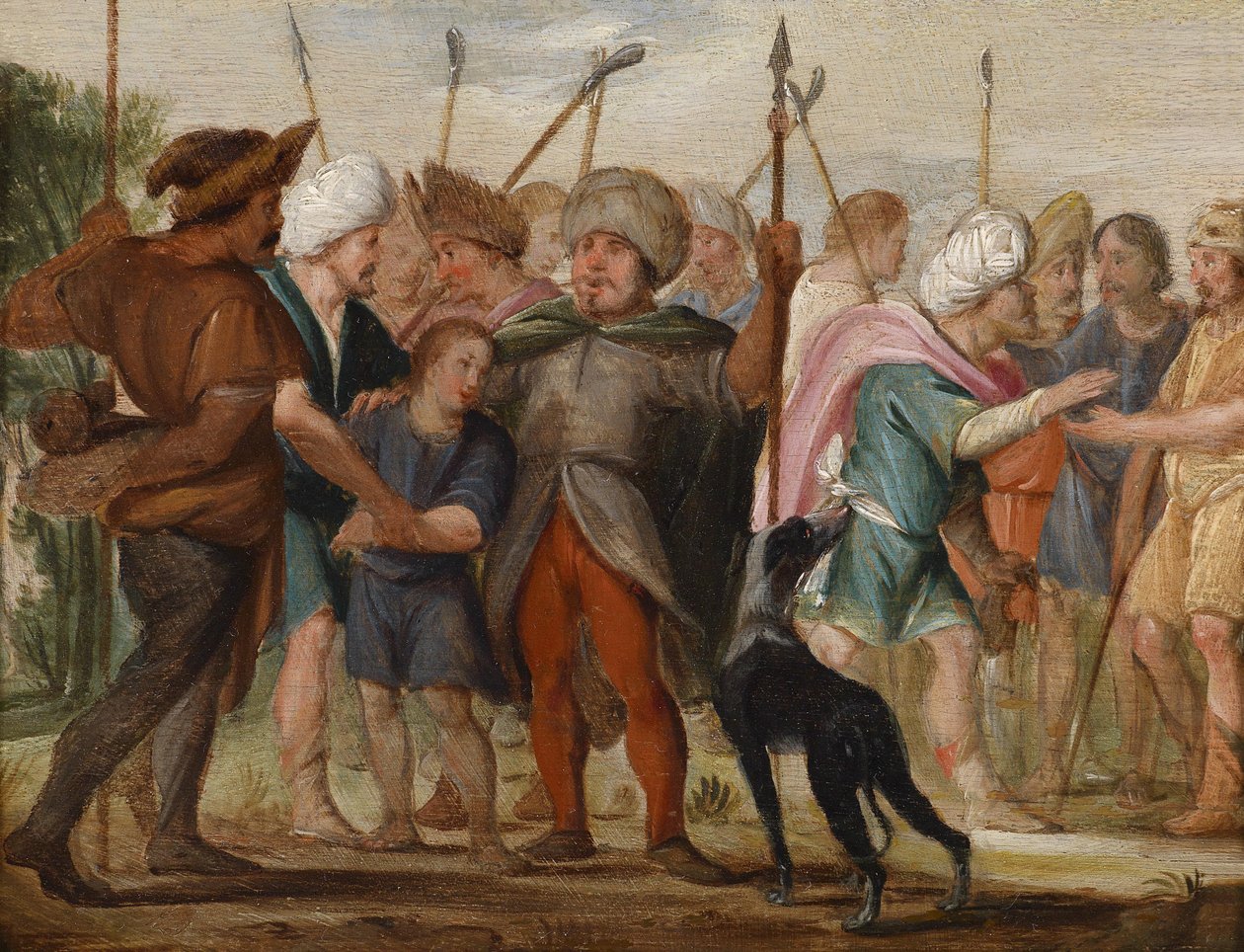 Josef såldes av sina bröder av Adriaen van Nieulandt the younger