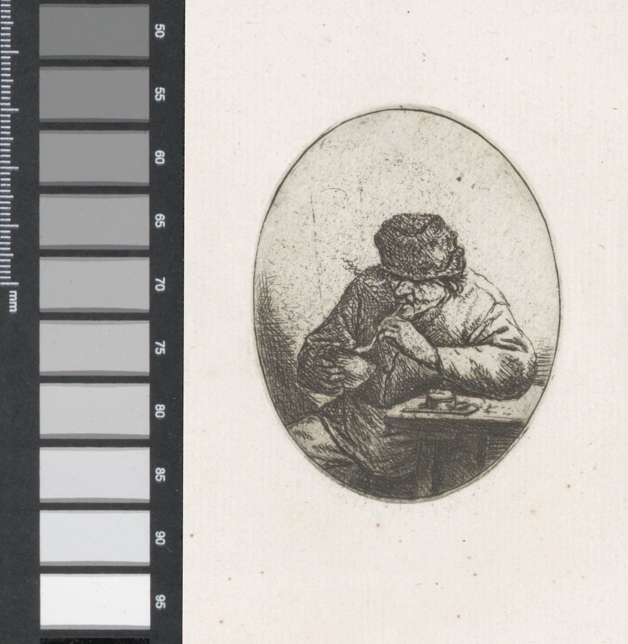 Byst av en leende bondfru av Adriaen van Ostade
