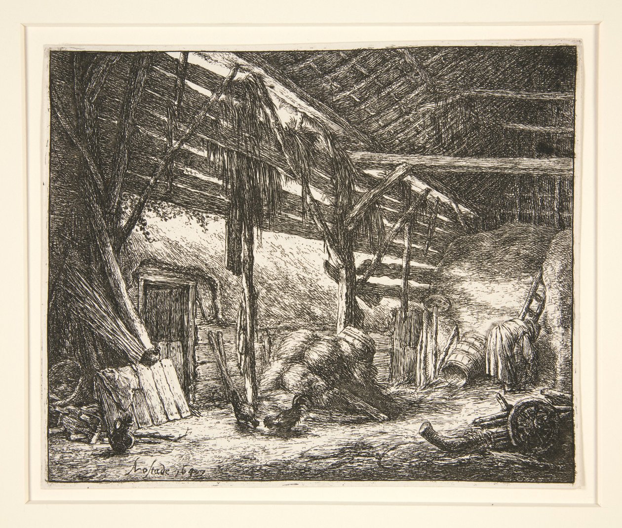 Interiören i en ladugård av Adriaen van Ostade