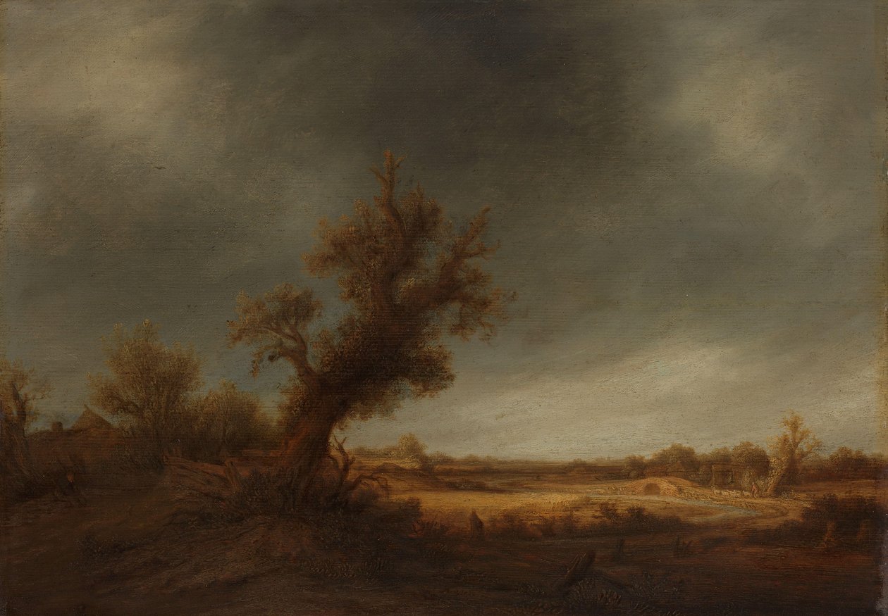 Landskap med en gammal ek Landskap med en gammal ek av Adriaen van Ostade