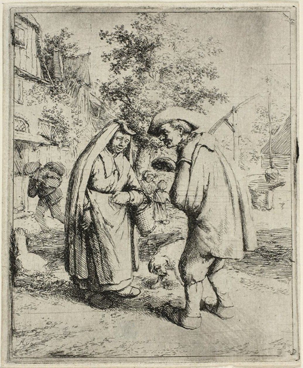 Man och kvinna pratar av Adriaen van Ostade