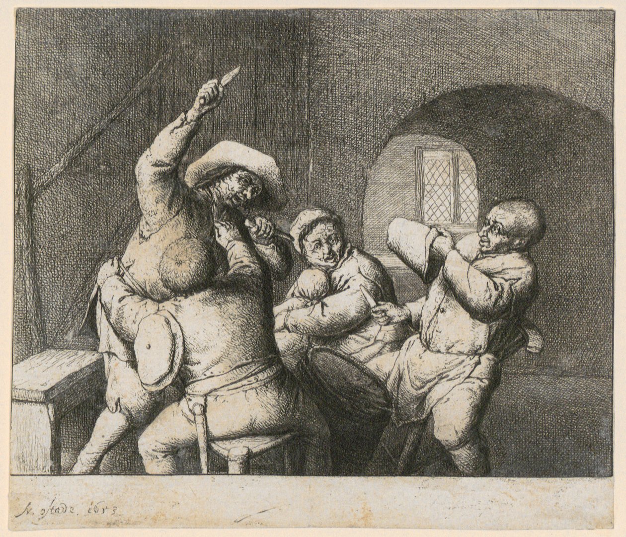 Knivstrid av Adriaen van Ostade