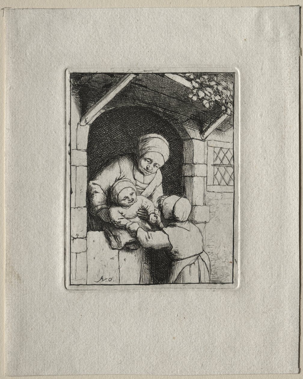 Mor och två barn av Adriaen van Ostade