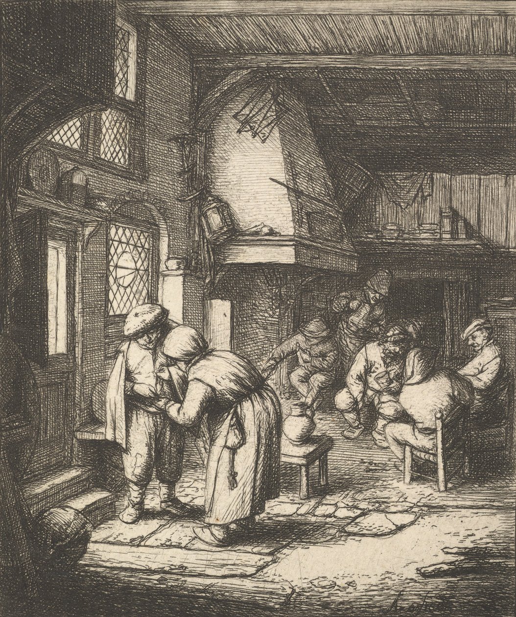 Bonde som betalade sin räkning, 1610-85. av Adriaen van Ostade