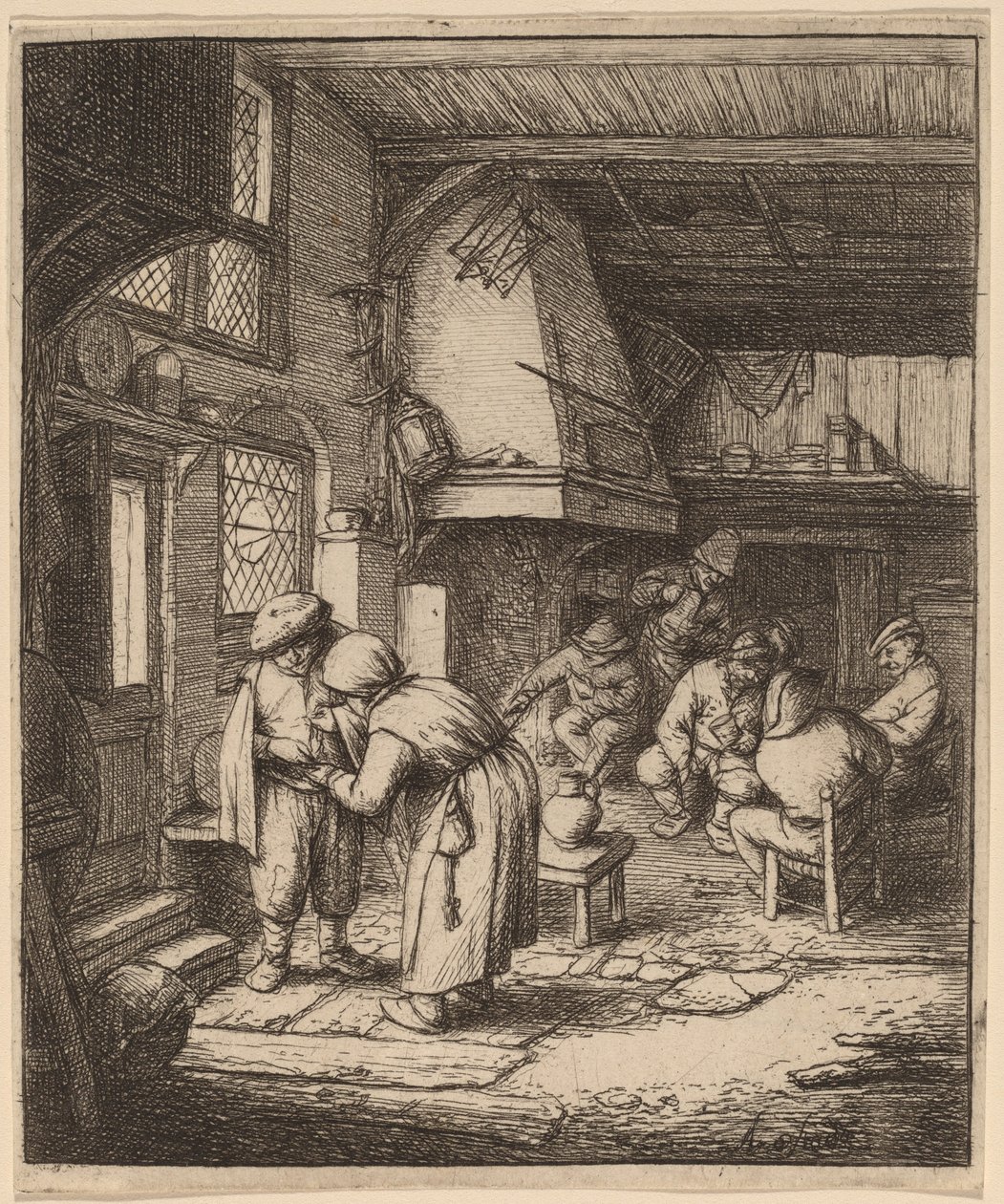 Bonde som reglerar sin skuld av Adriaen van Ostade