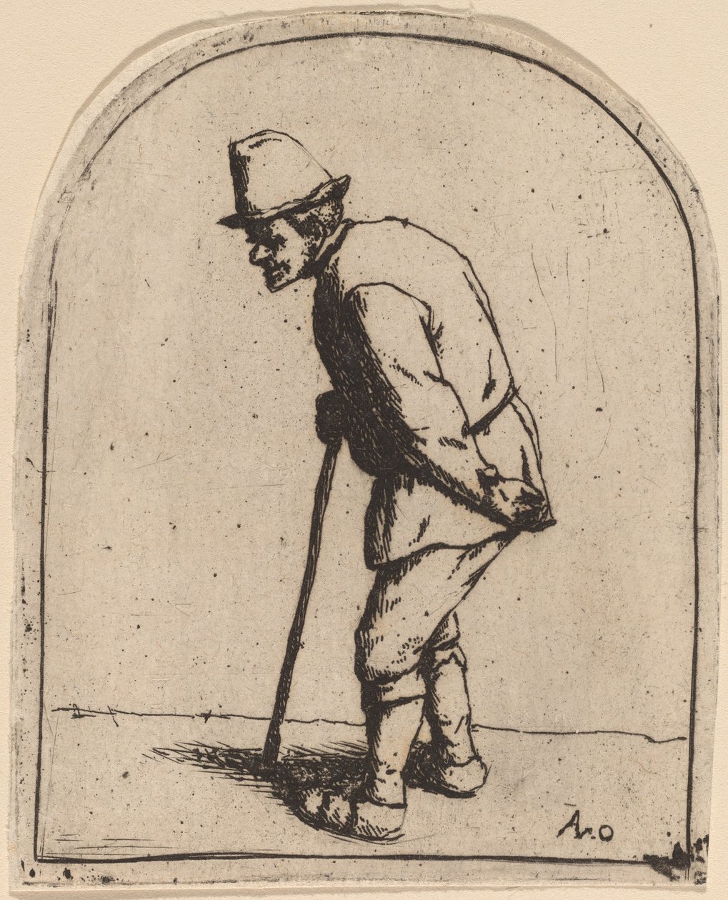 Bonde med krokig rygg av Adriaen van Ostade