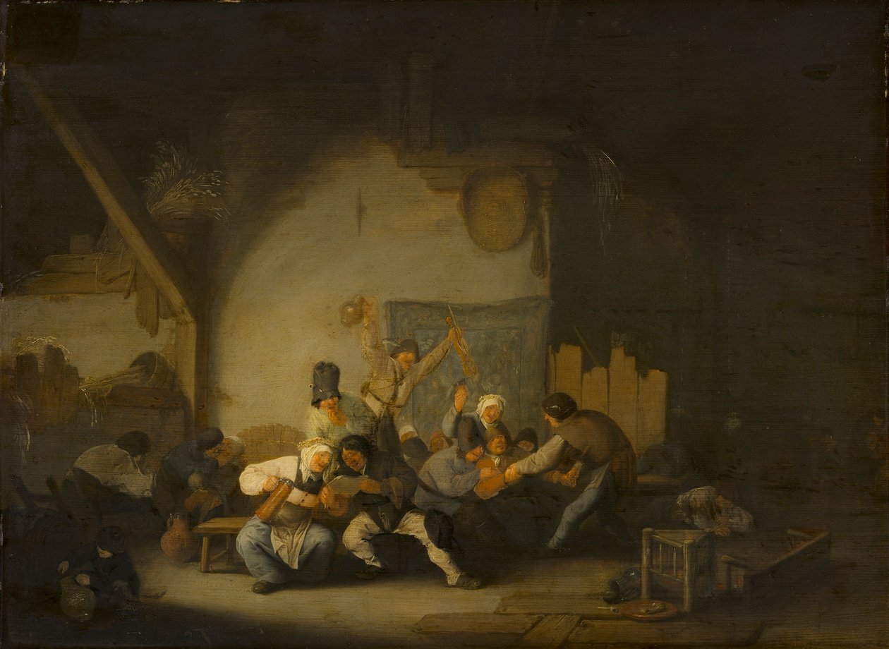 Bönder som gör sig lustiga av Adriaen van Ostade