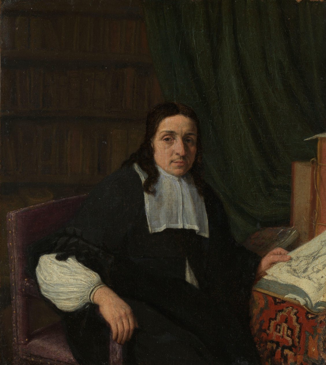Porträtt av en samlare, möjligen Constantijn Sennepart (1625-1703) av Adriaen van Ostade
