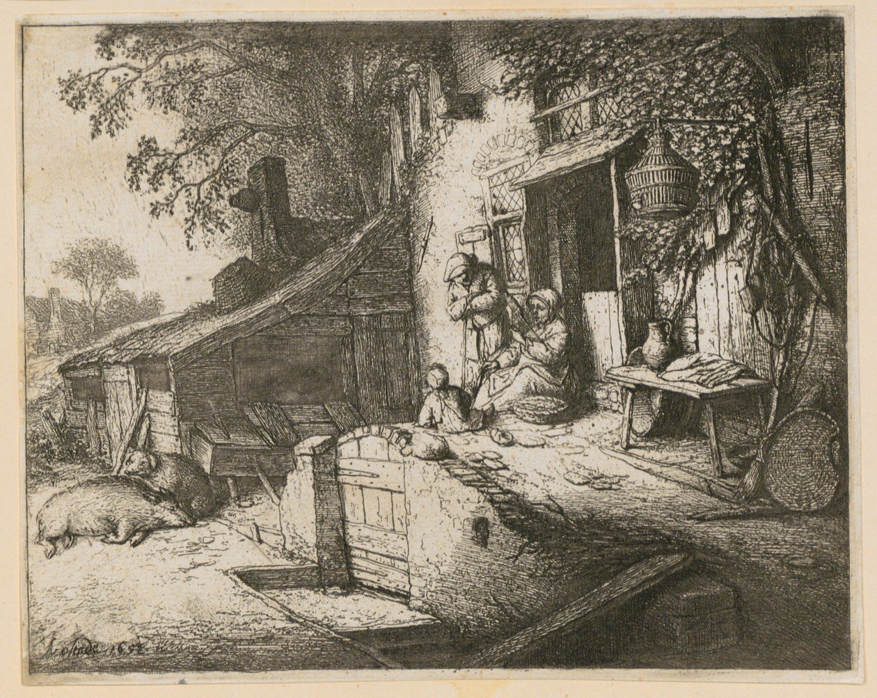 Spinnerska av Adriaen van Ostade