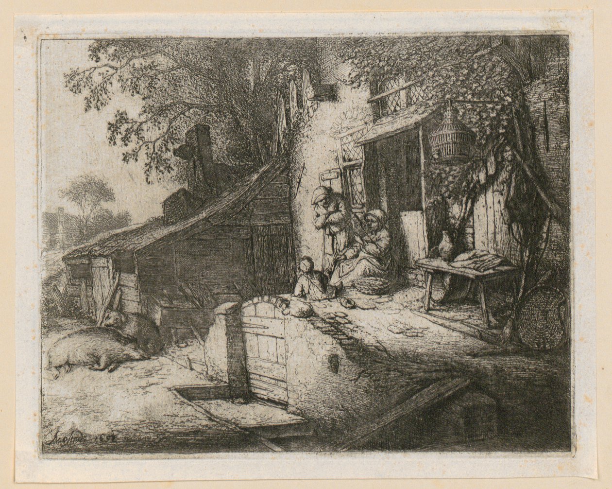 Spinnerska av Adriaen van Ostade