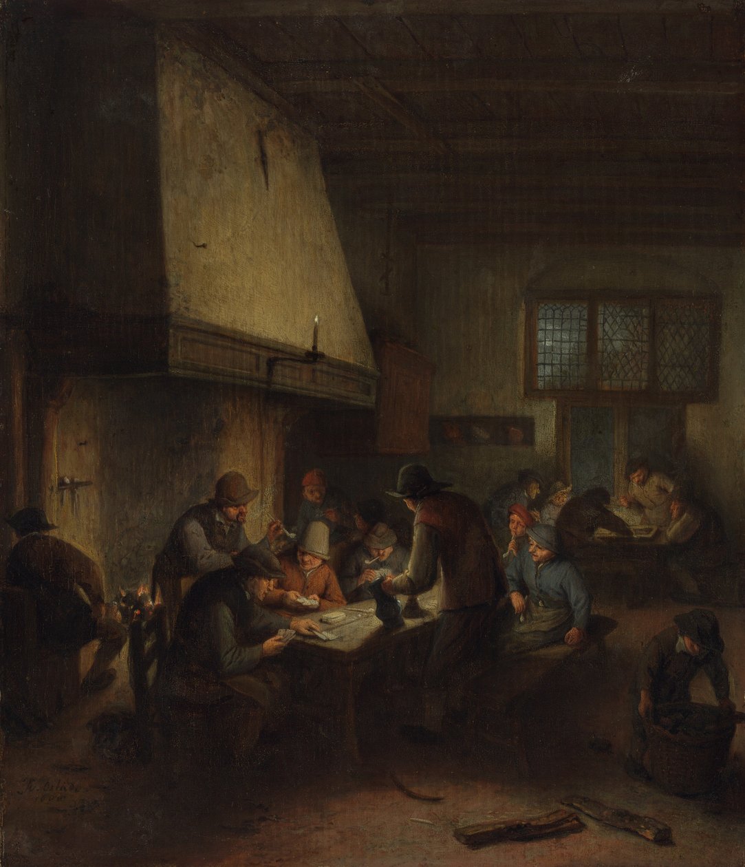 Taverna scen av Adriaen van Ostade