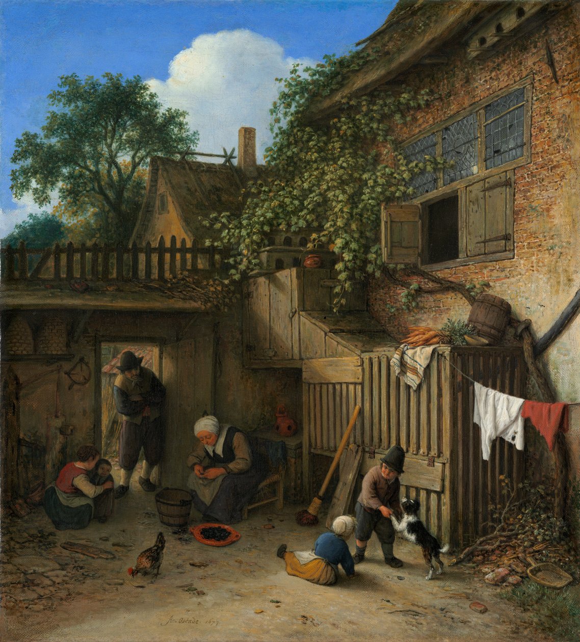 Stugans dörrgård av Adriaen van Ostade