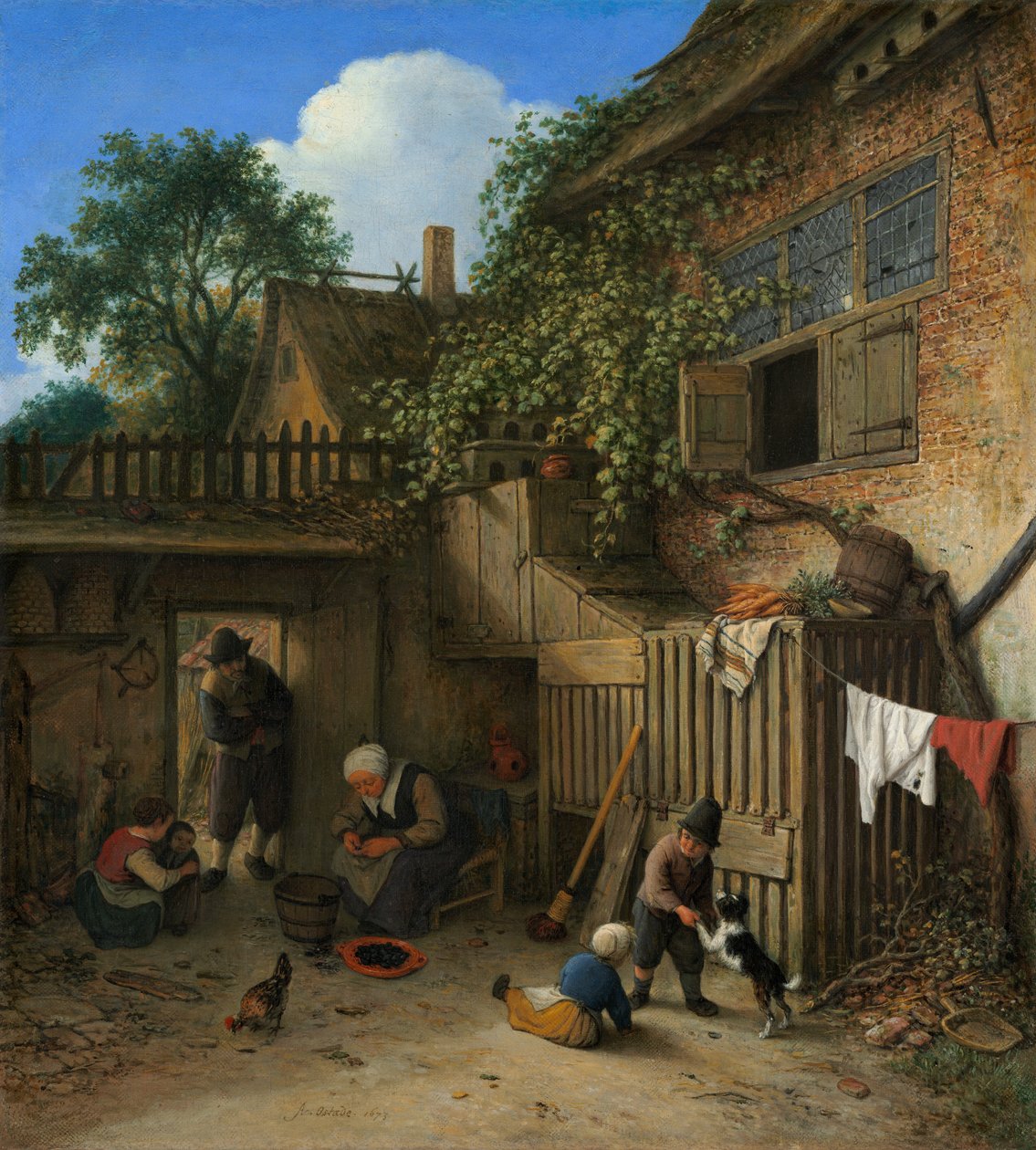 The Cottage Dooryard, 1673. av Adriaen van Ostade