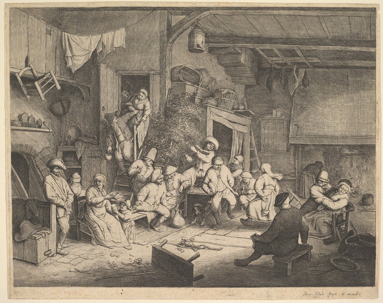 Dansen på värdshuset, 1652. av Adriaen van Ostade