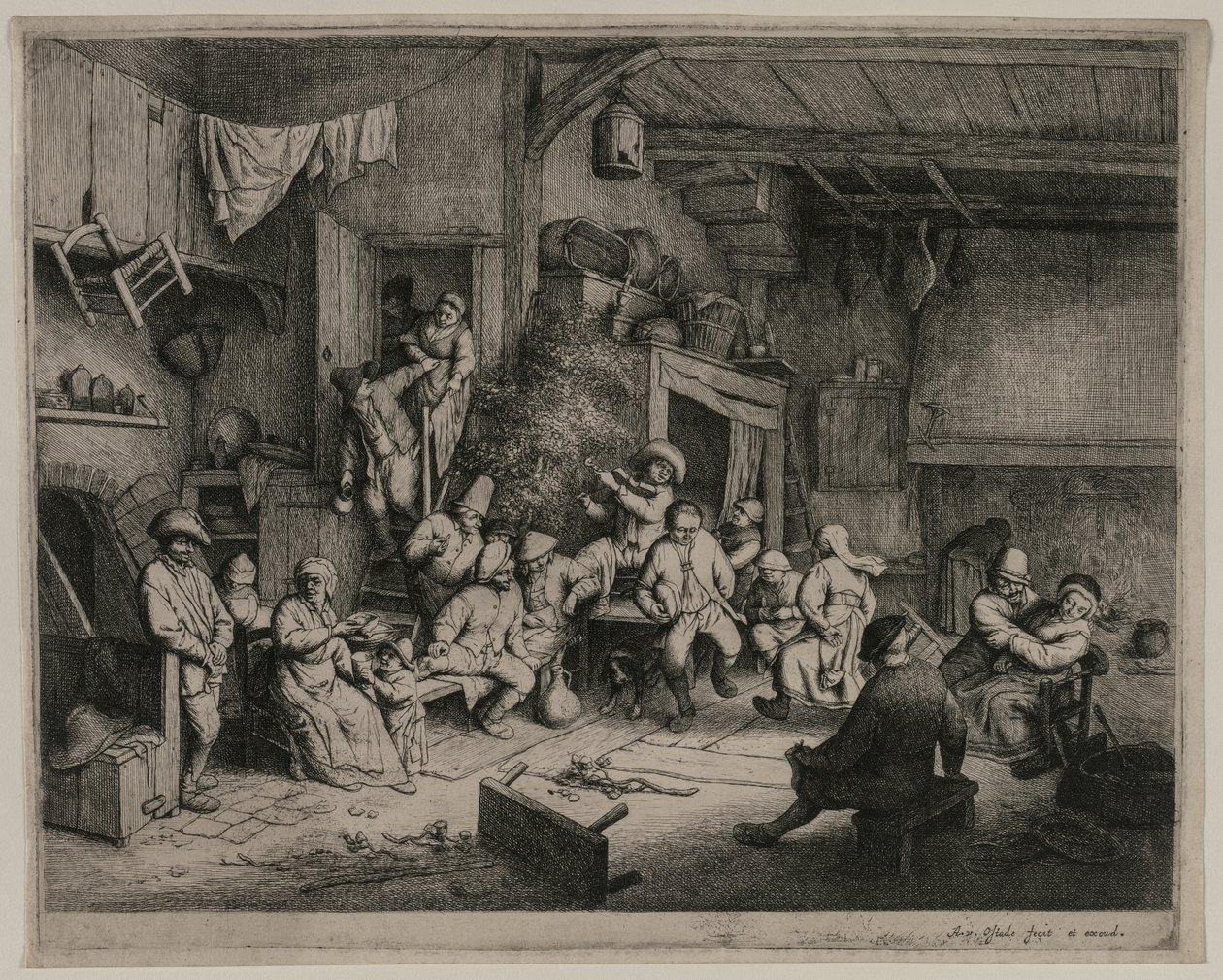 Dansen i värdshuset av Adriaen van Ostade