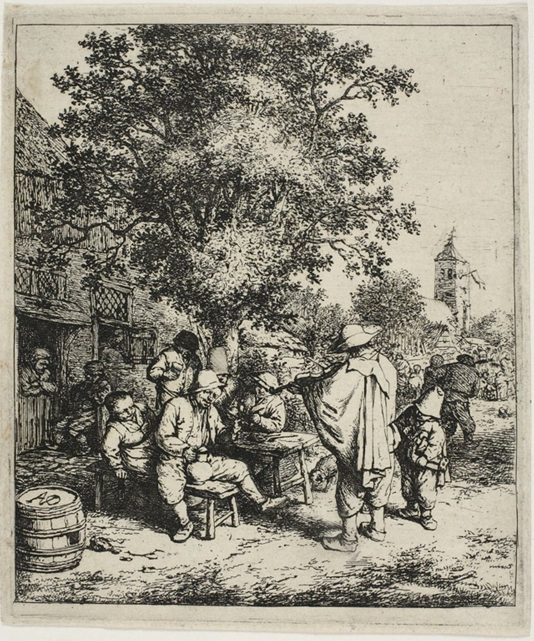 Spelmannen och Hurdy-Gurdy Boy av Adriaen van Ostade