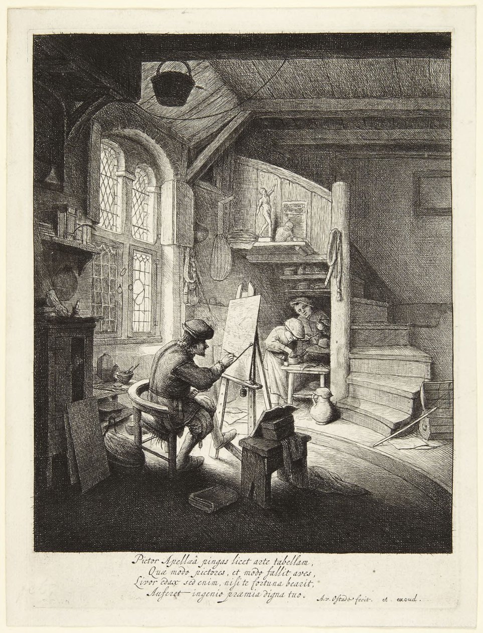 Målaren i sin ateljé av Adriaen van Ostade