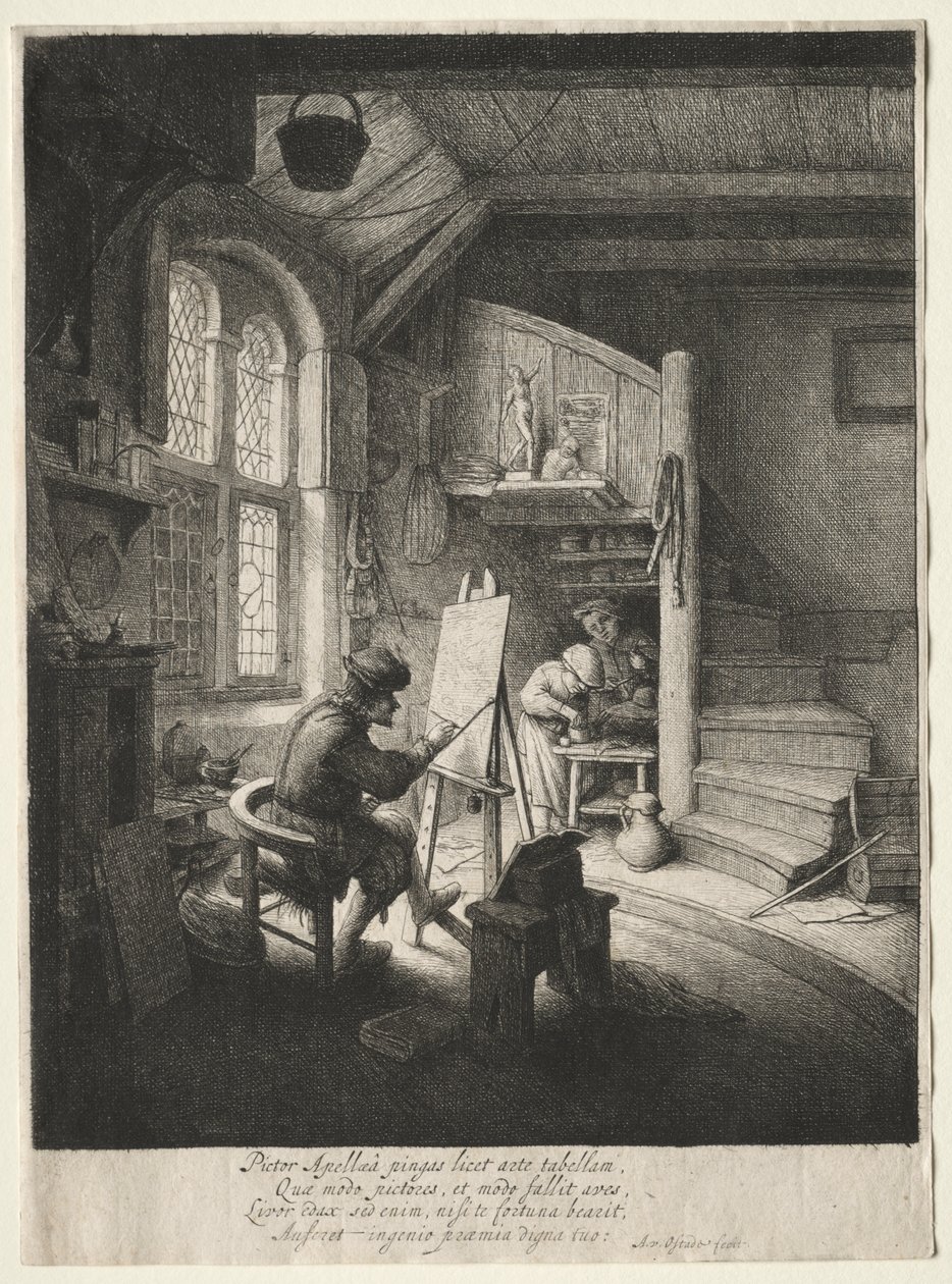 Målarens ateljé av Adriaen van Ostade