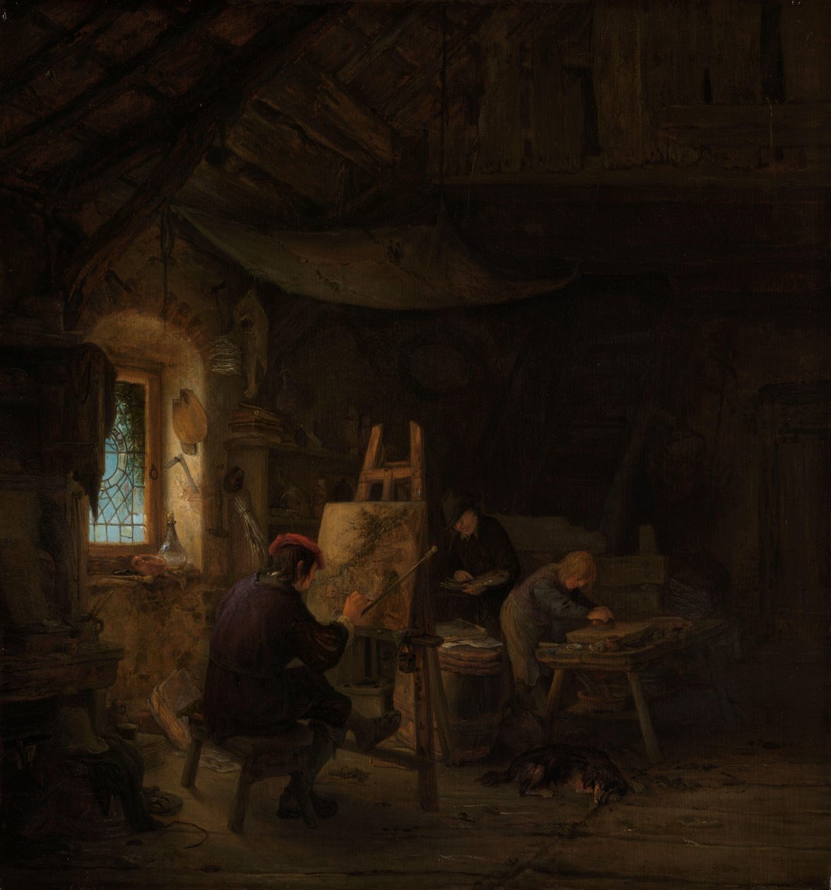 Målarens ateljé av Adriaen van Ostade