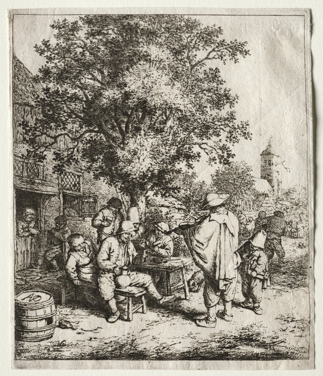 Spelmannen och snurren av Adriaen van Ostade