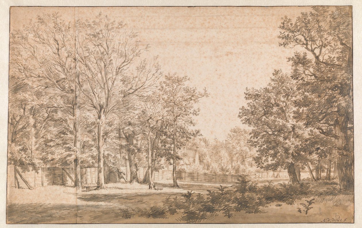 Skogigt landskap av Adriaen van de Velde