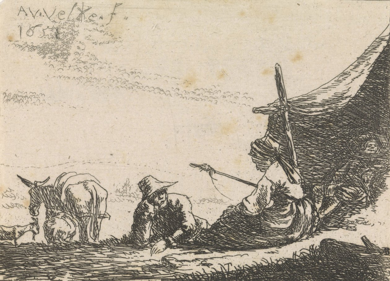 Figurer vid ett tält, 1653 av Adriaen van de Velde