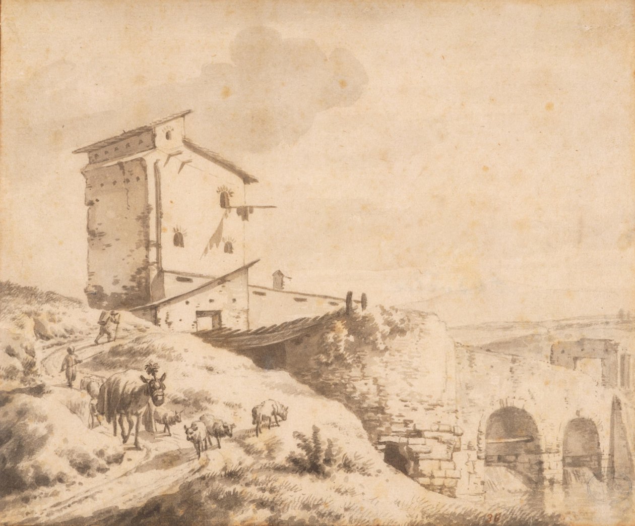 Italienskt landskap av Adriaen van de Velde