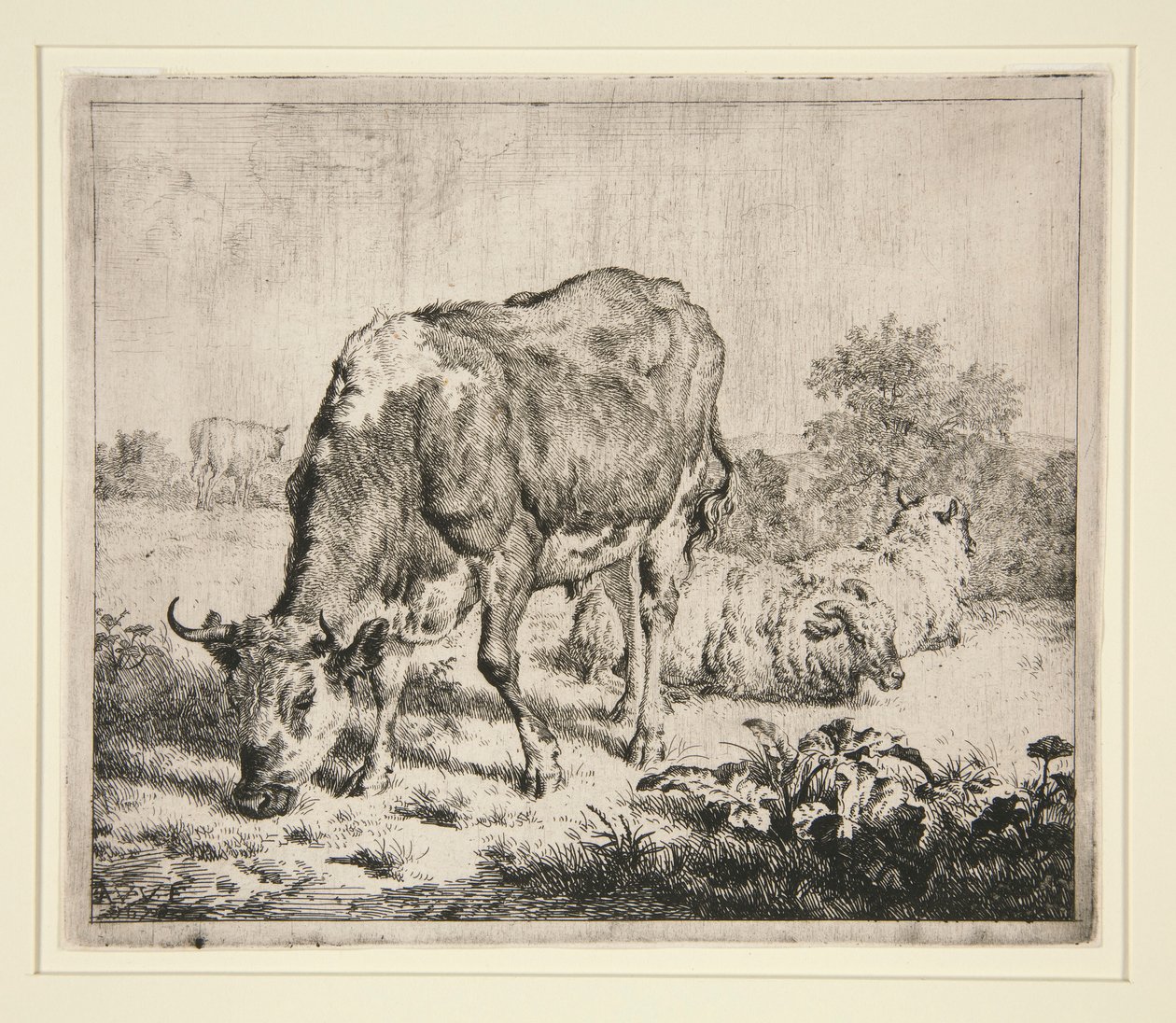 Biffpajen och de tre fåren av Adriaen van de Velde