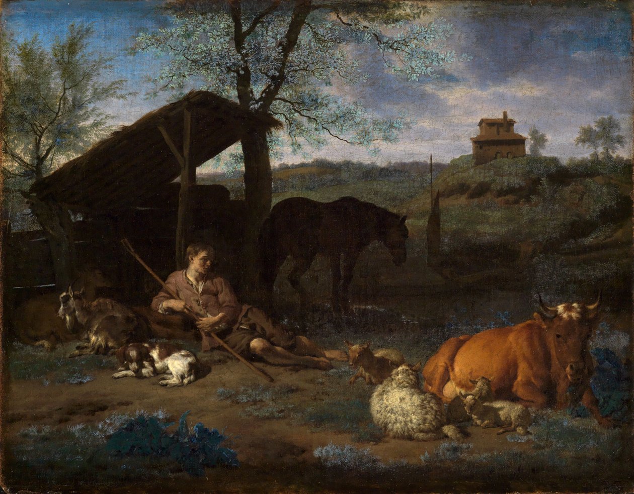 En vilande herde vid sin hjord av Adriaen van de Velde