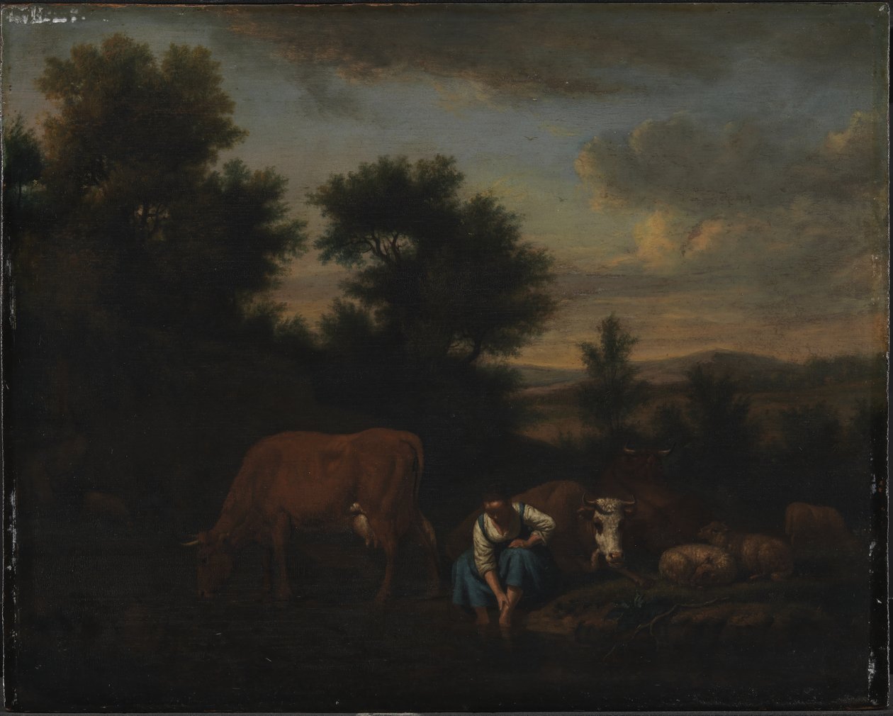 Herdinna med boskap av Adriaen van de Velde