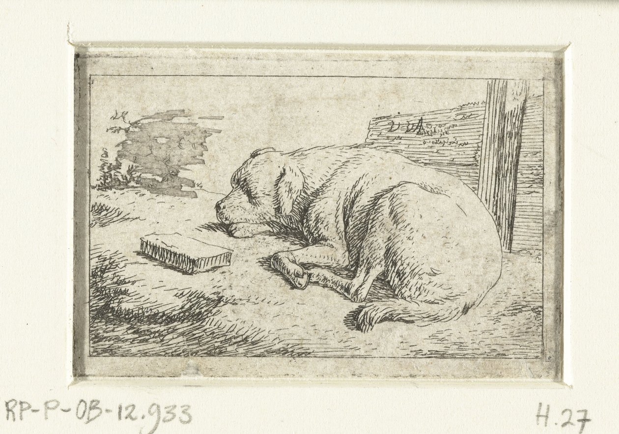 sovande hund av Adriaen van de Velde