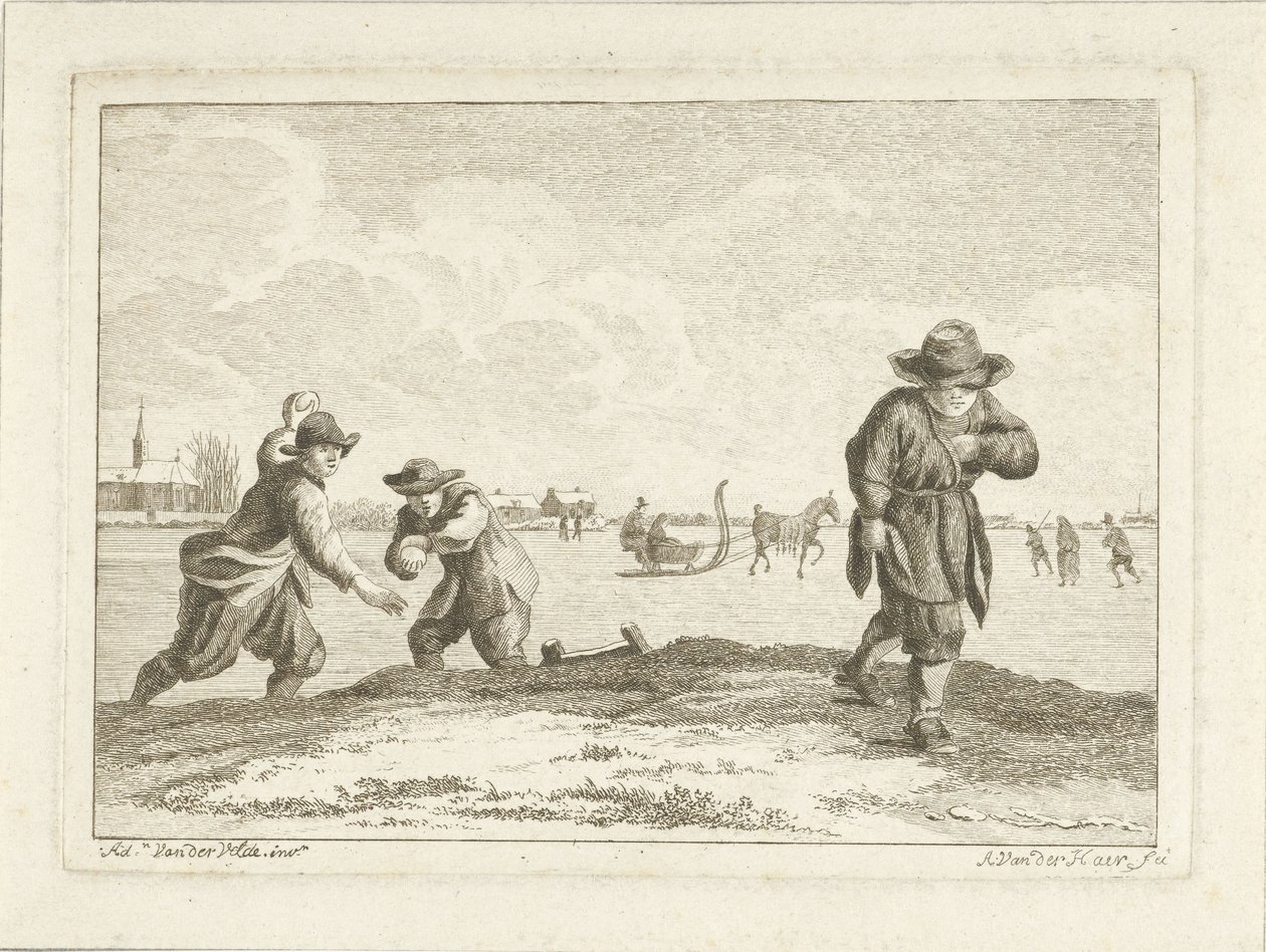 Snöbollskastare, graverade av Anthonij van der Haer, ca 1745-85 (etsning) av Adriaen van de Velde