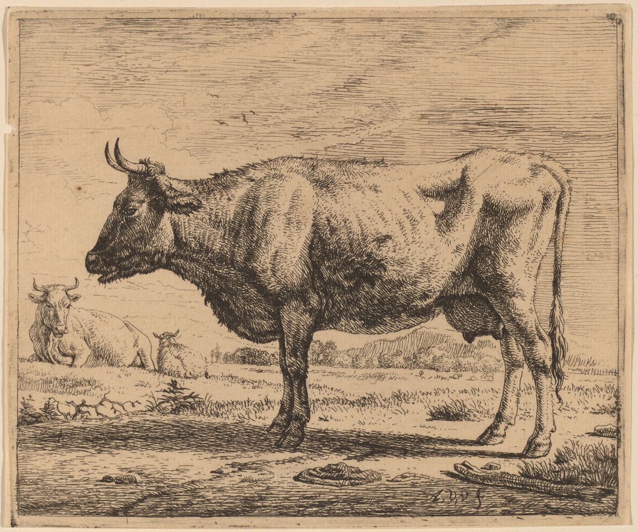 Två kor och ett får av Adriaen van de Velde