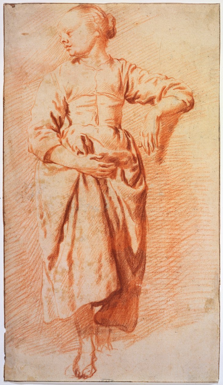 Kvinna i bondklänning, tidigt 1670-tal av Adriaen van de Velde