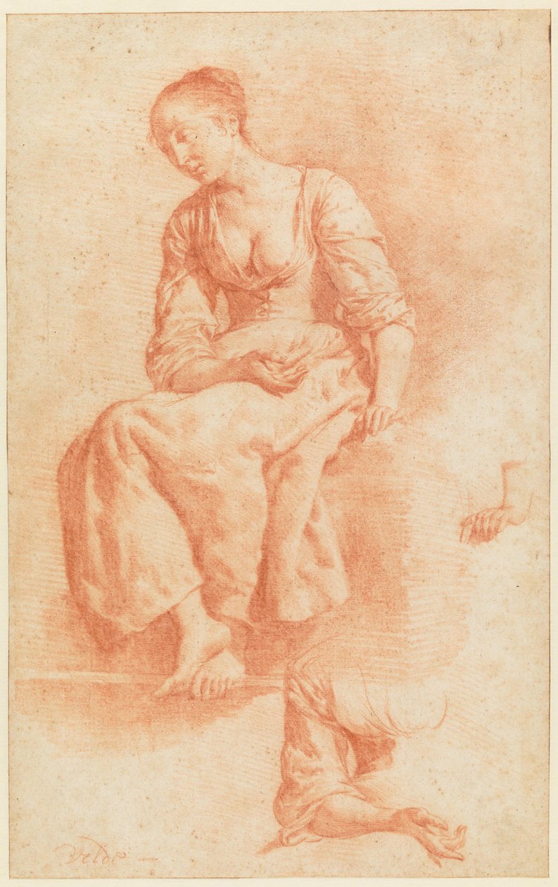 Sittande flicka av Adriaen van de Velde