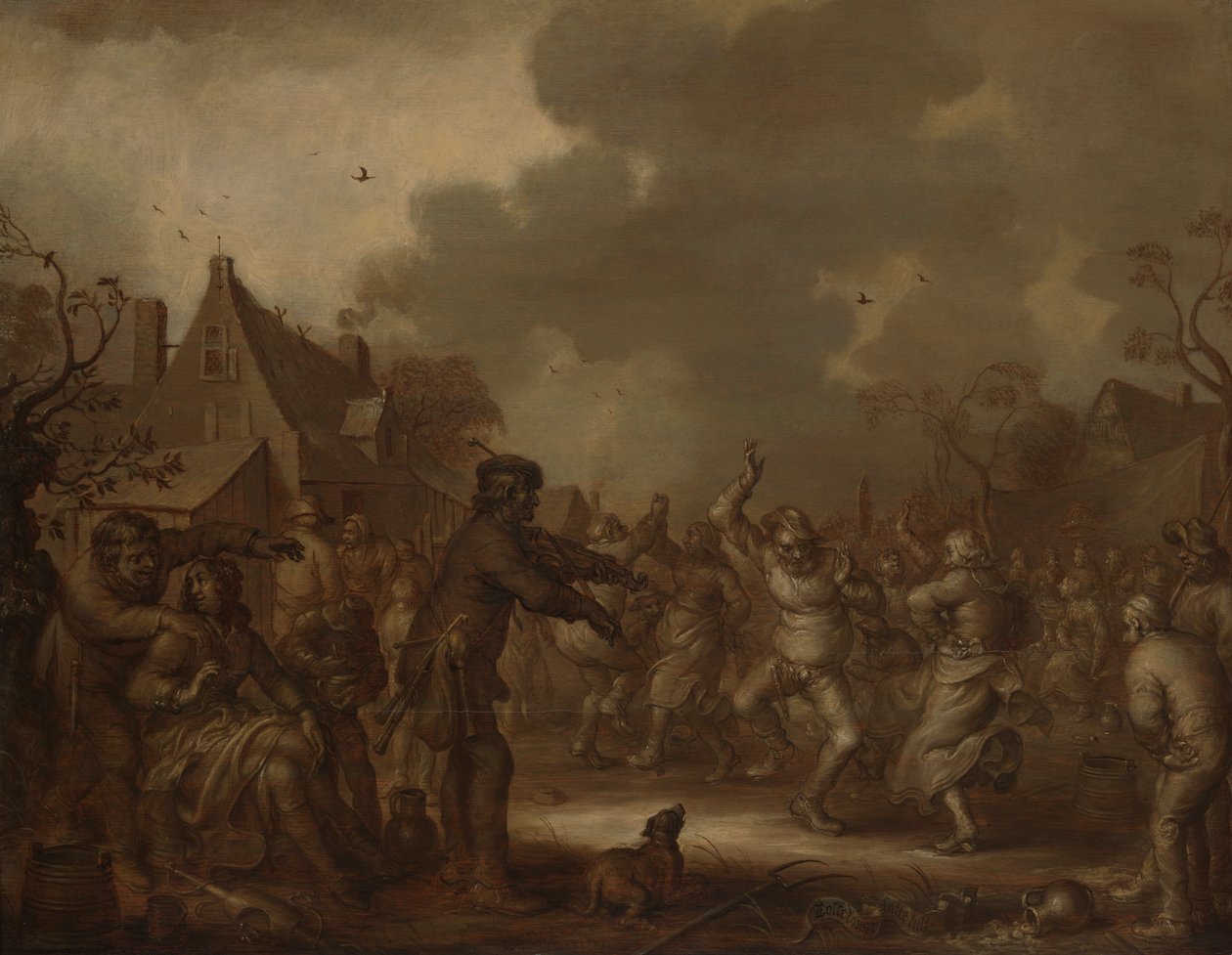 Bönder som dansar av Adriaen van de Venne