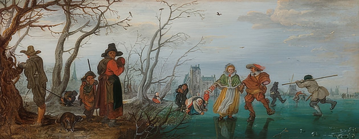 Vinter (nöje på isen). 1625 av Adriaen van de Venne
