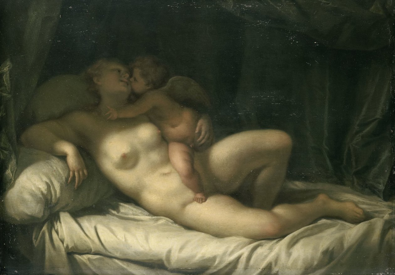 Amor kysser Venus av Adriaen van der Werff (manner of)
