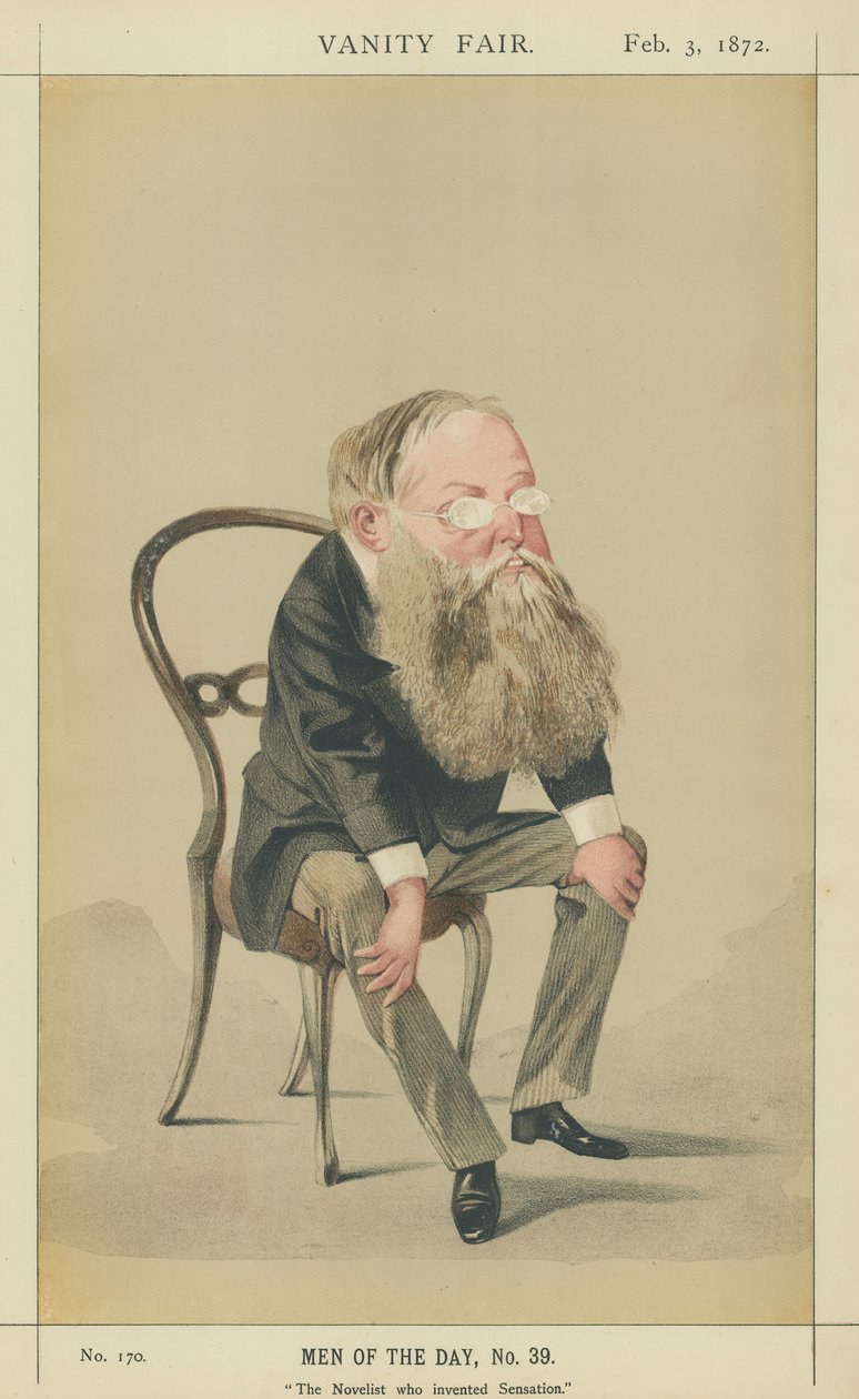 Mr Wilkie Collins (färglitografi) av Adriano Cecioni