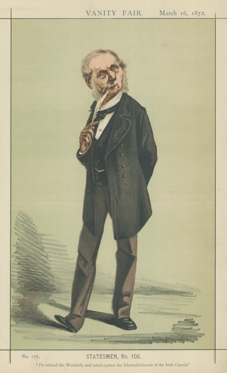 Sir Roundell Palmer (färglitografi) av Adriano Cecioni