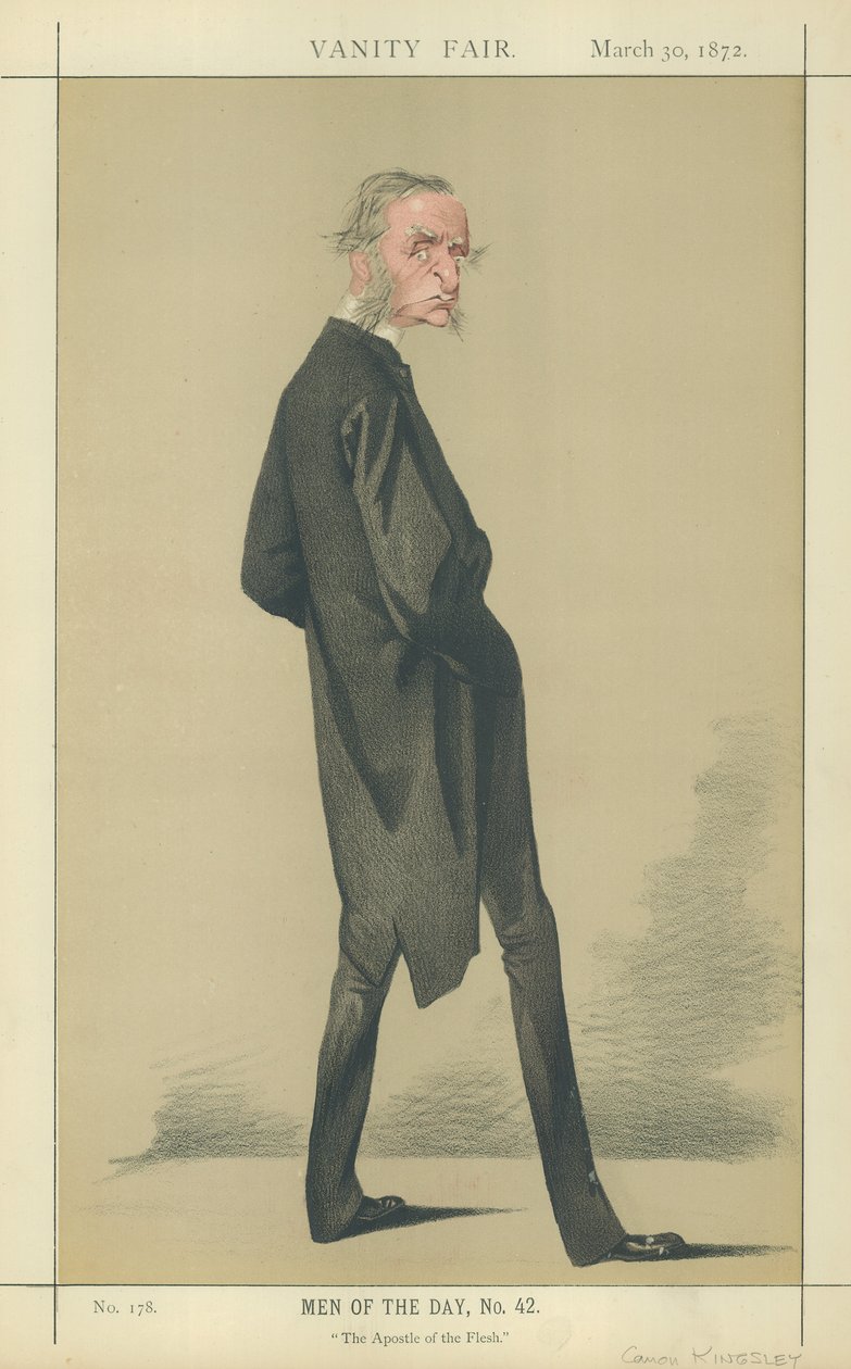 The Reverend Canon Charles Kingsley (färglitografi) av Adriano Cecioni