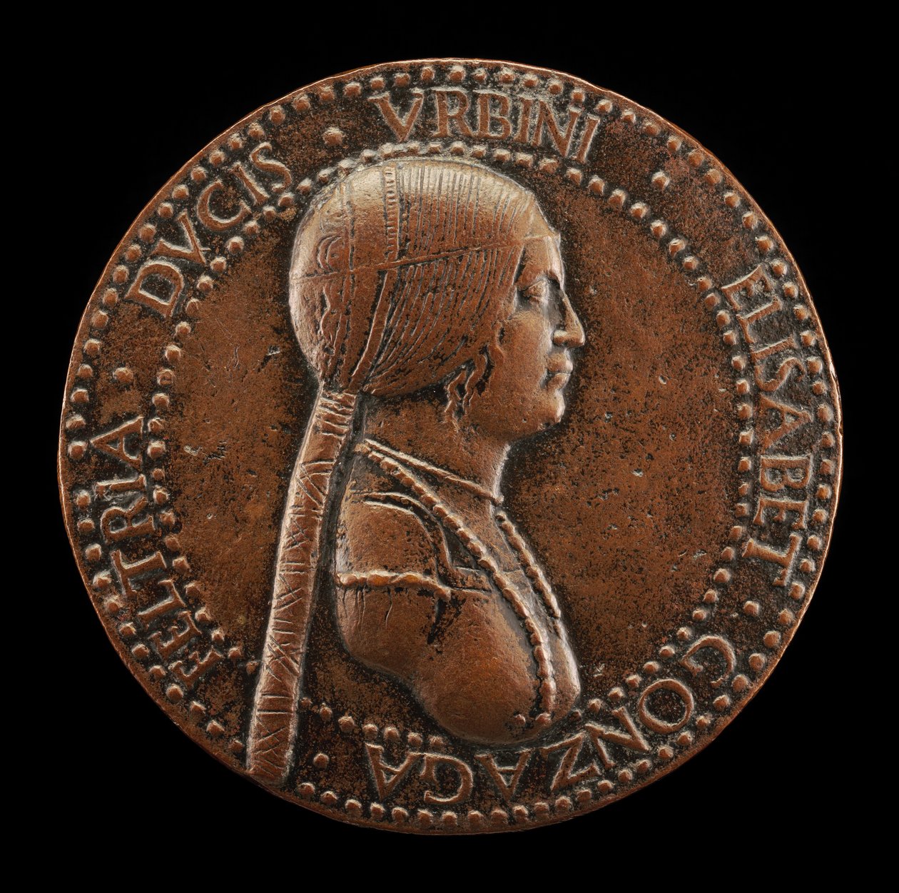 Elisabetta Gonzaga, död 1526, hertiginna av Urbino, hustru till Guidobaldo I 1489..., troligen efter 1502. av Adriano Fiorentino