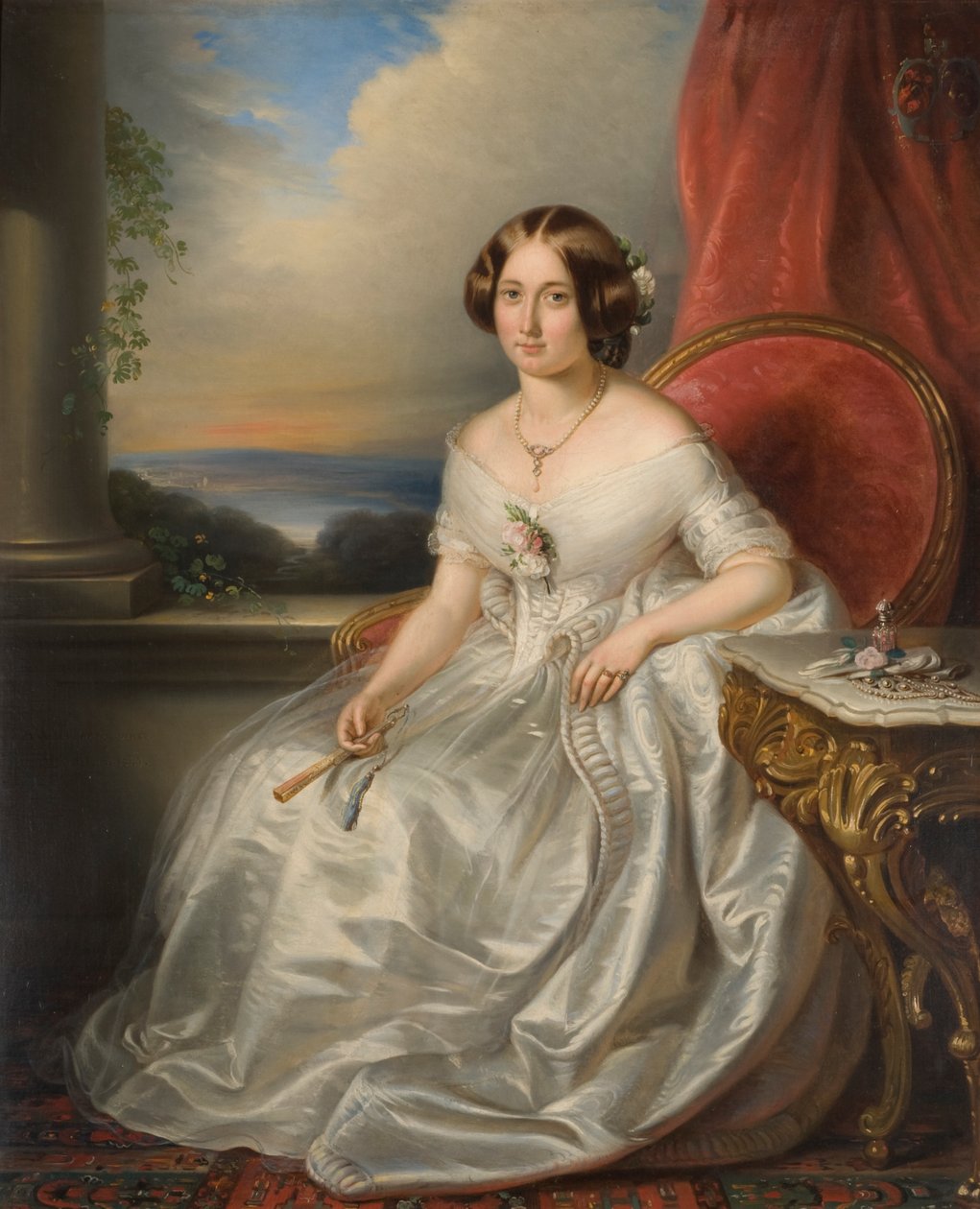 Porträtt av en dam, 1846 av Adrianus Wulffaert