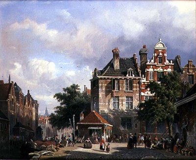 En holländsk gatubild av Adrianus Eversen