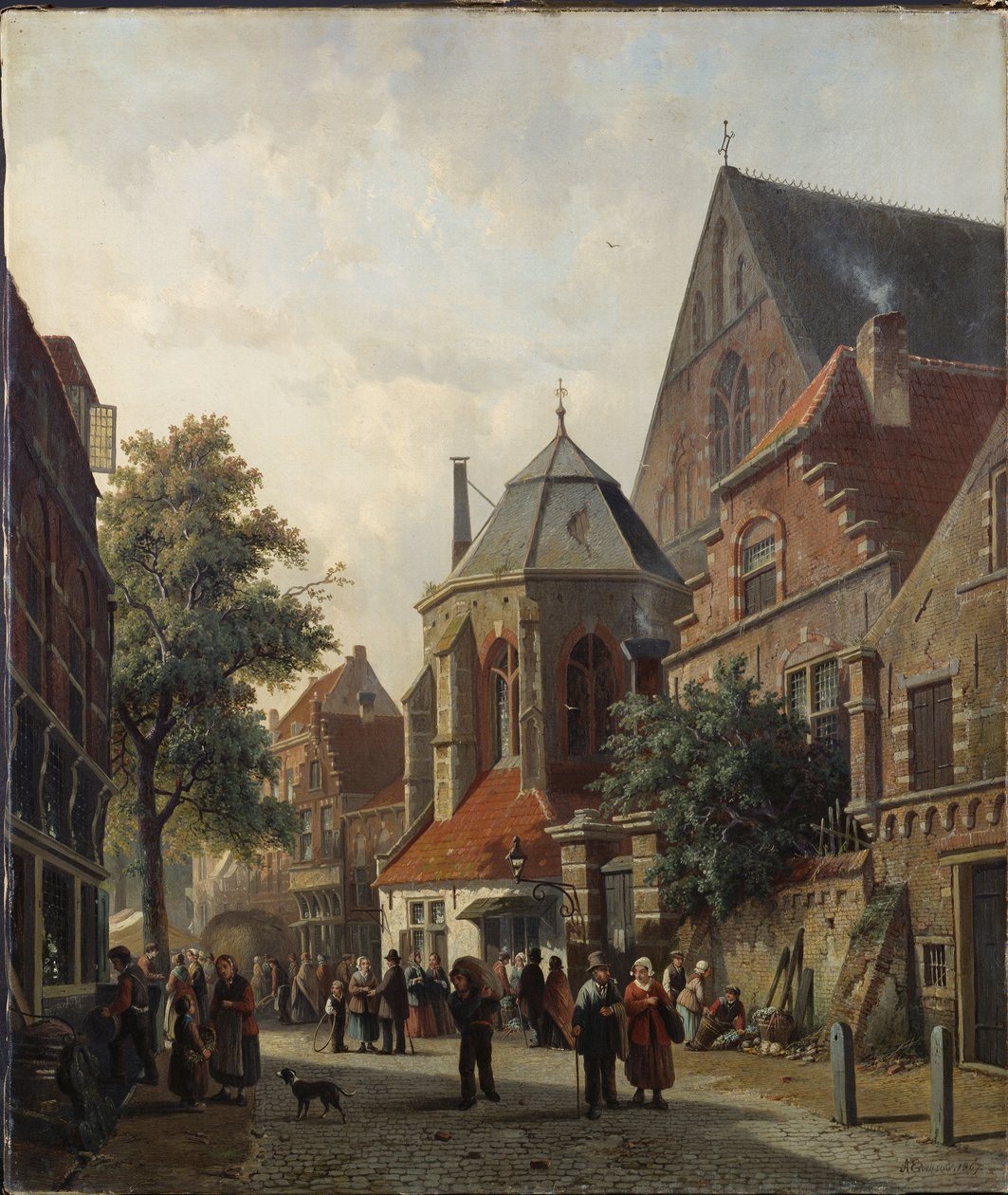 En holländsk gatuscen, 1867 av Adrianus Eversen