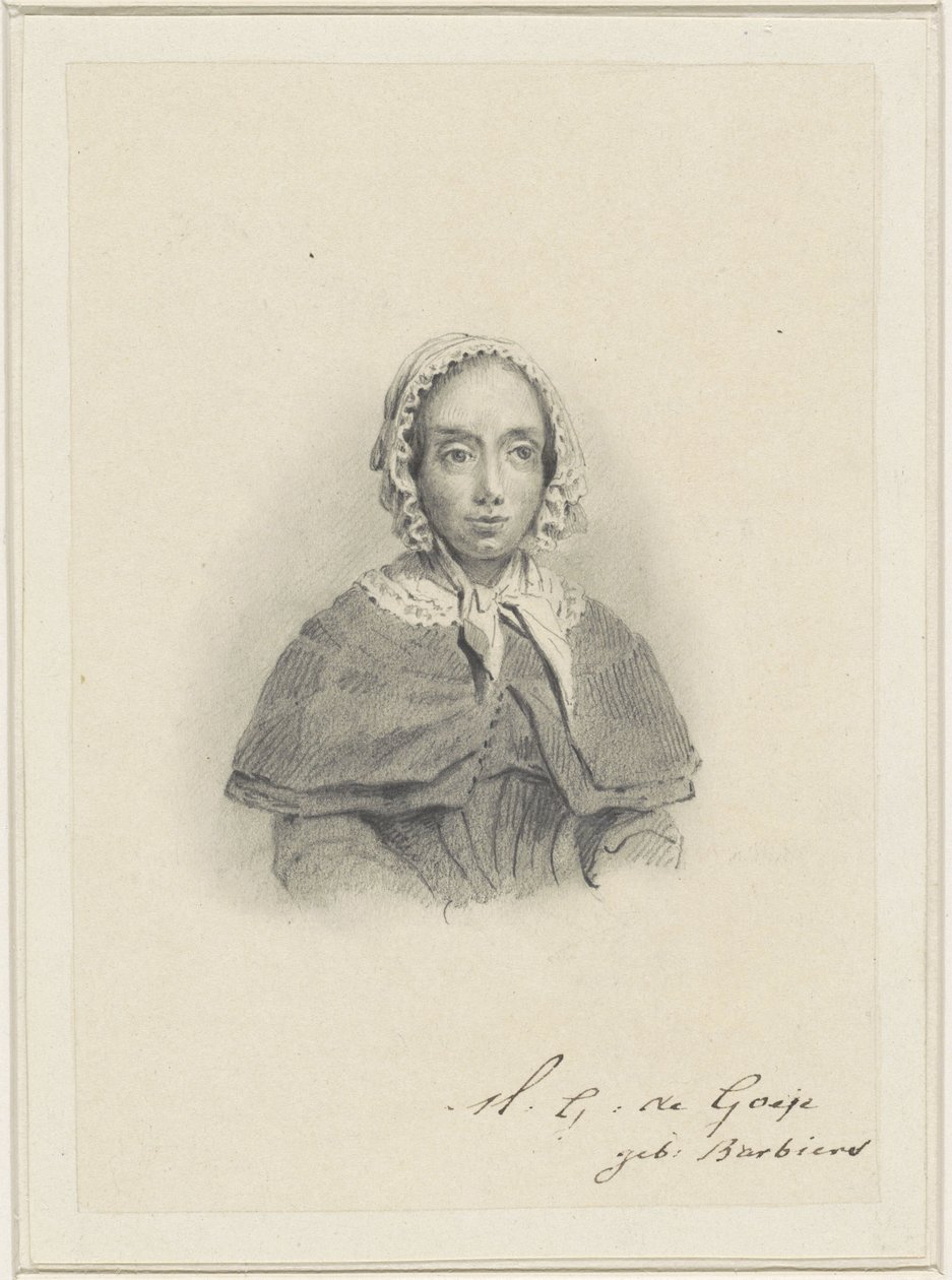 Porträtt av Maria Geertruida de Goeje-Barbiers av Adrianus Johannes Ehnle